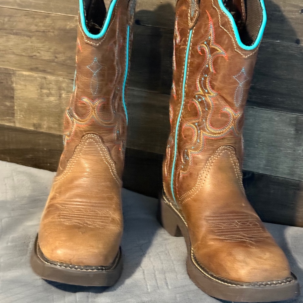 Justin Gypsy Womens Size 7B Brown Turquoise Leather Western Boot L2900 cowboy